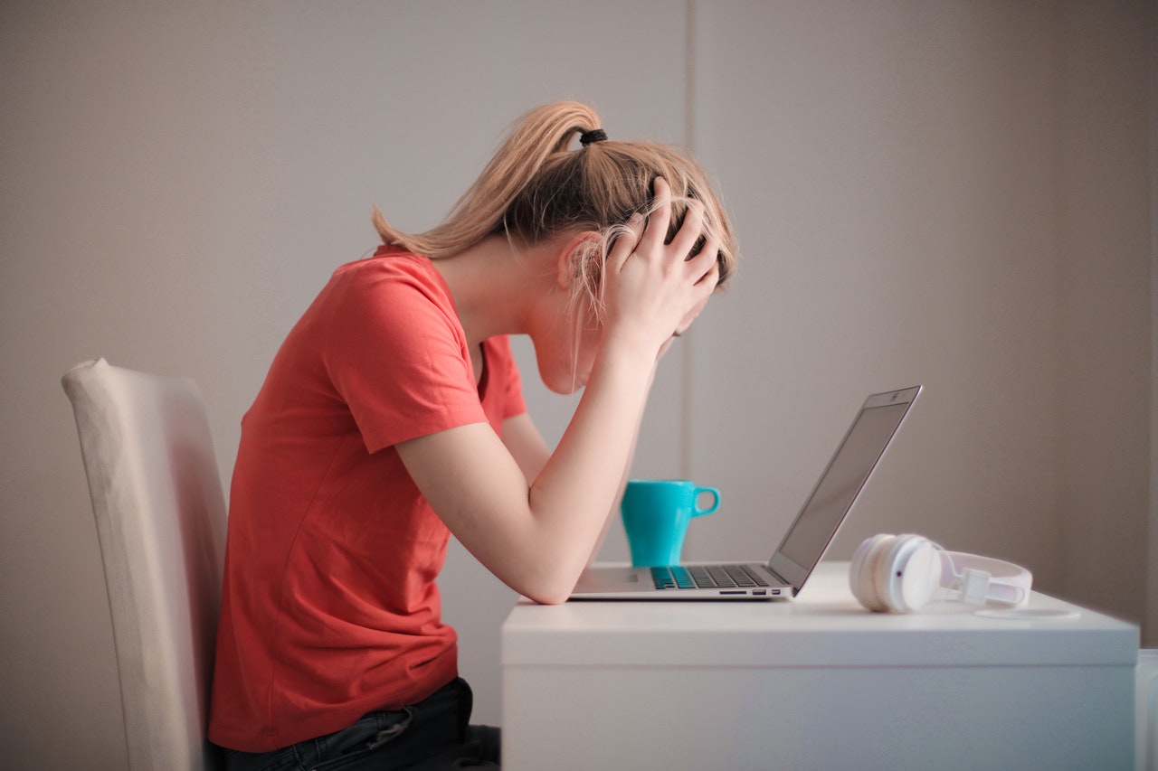 woman at home office