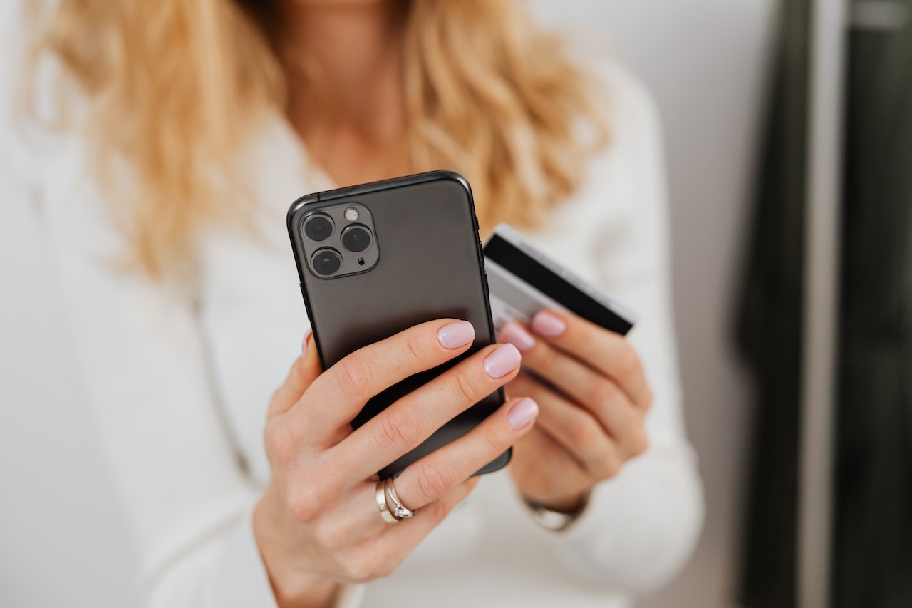 woman on her phone