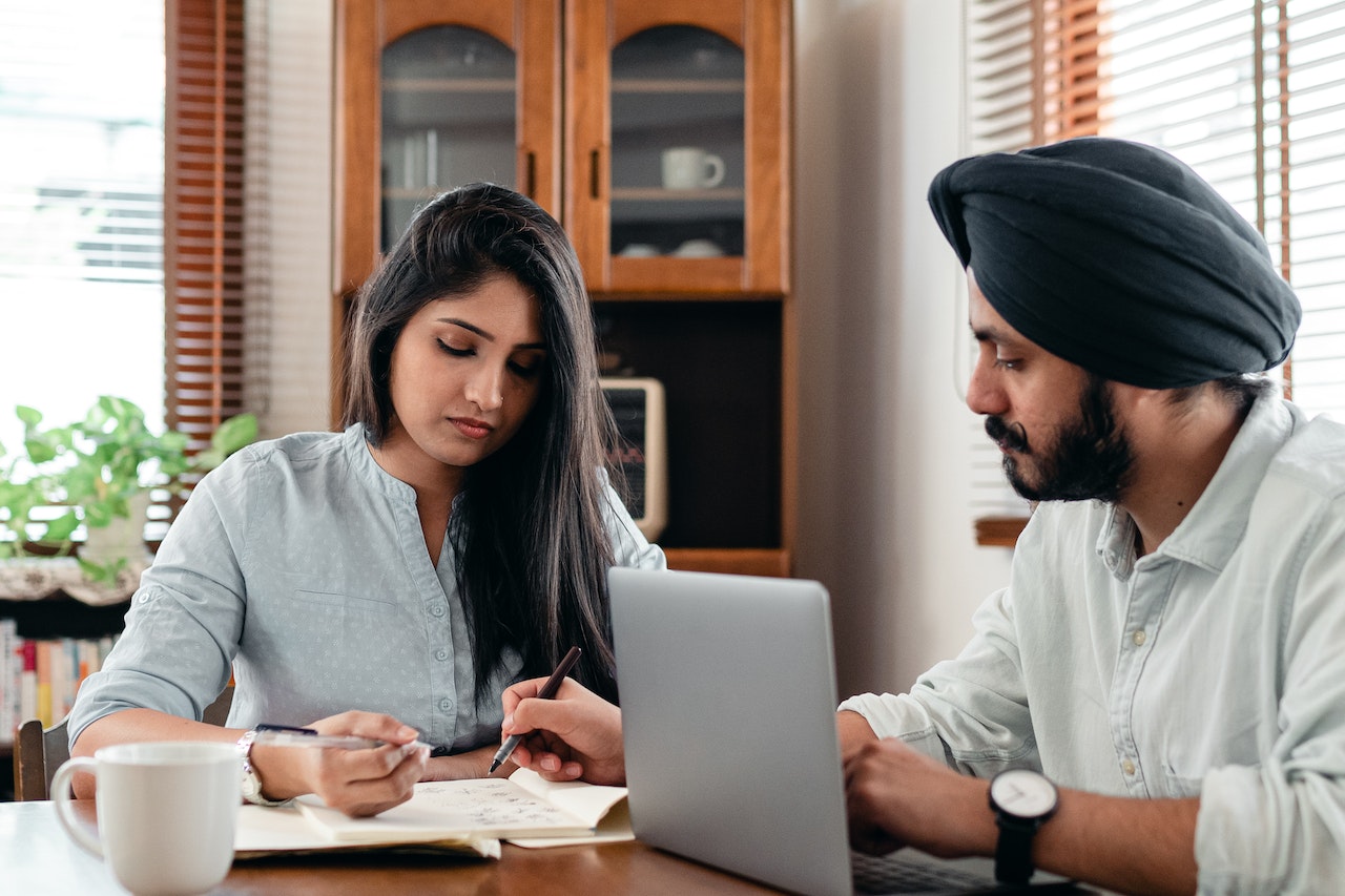 Two employees working