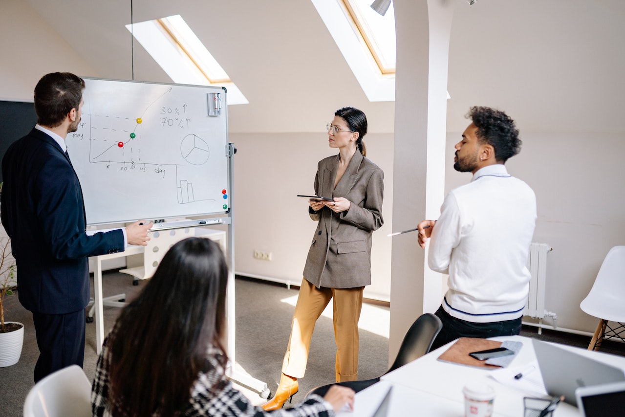 woman giving a presentation