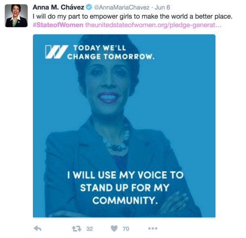 Anna M Chavez United State of Women Tweet