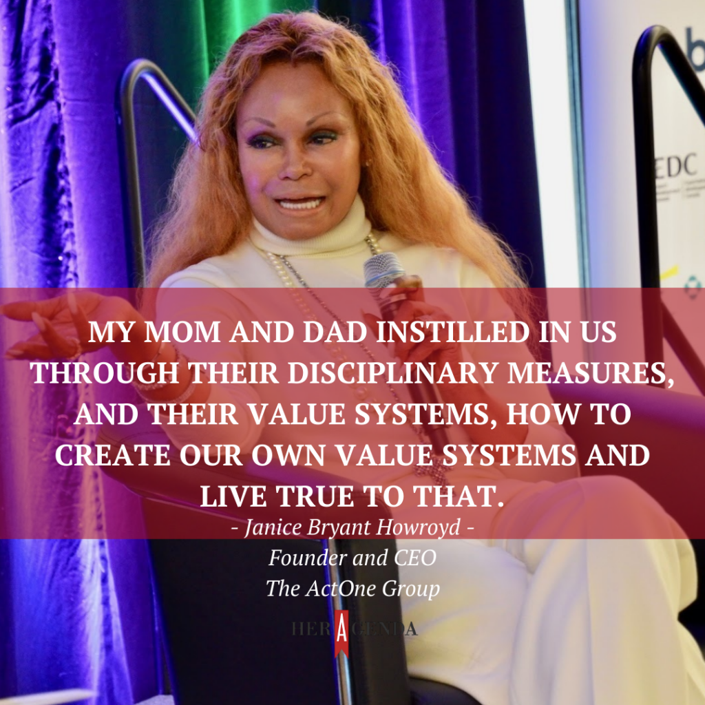 "My mom and dad instilled in us through their disciplinary measures, and their value systems, how to create our own value systems and live true to that."rue to that."