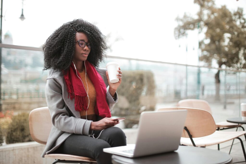 Black woman studying 