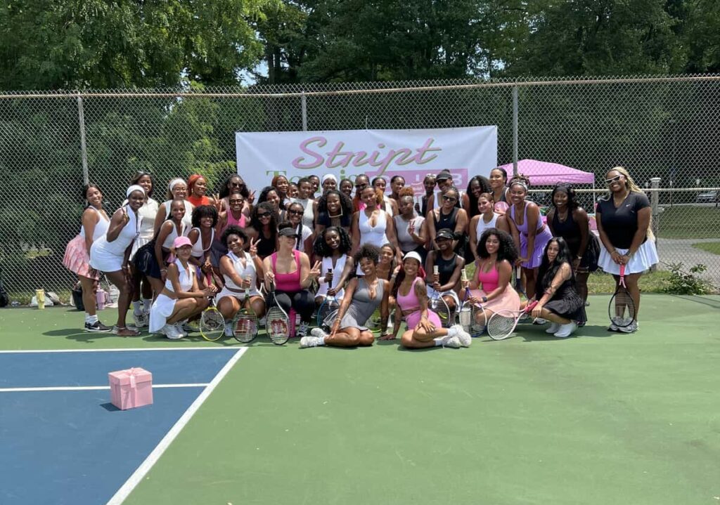 STRIPT Founder and CEO, Arianna Davis, with the STRIPT Tennis Club